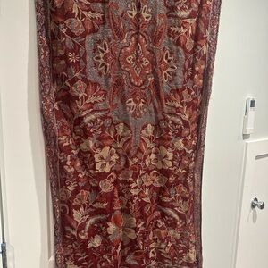 DONNI. Burgundy and Taupe Floral Wrap